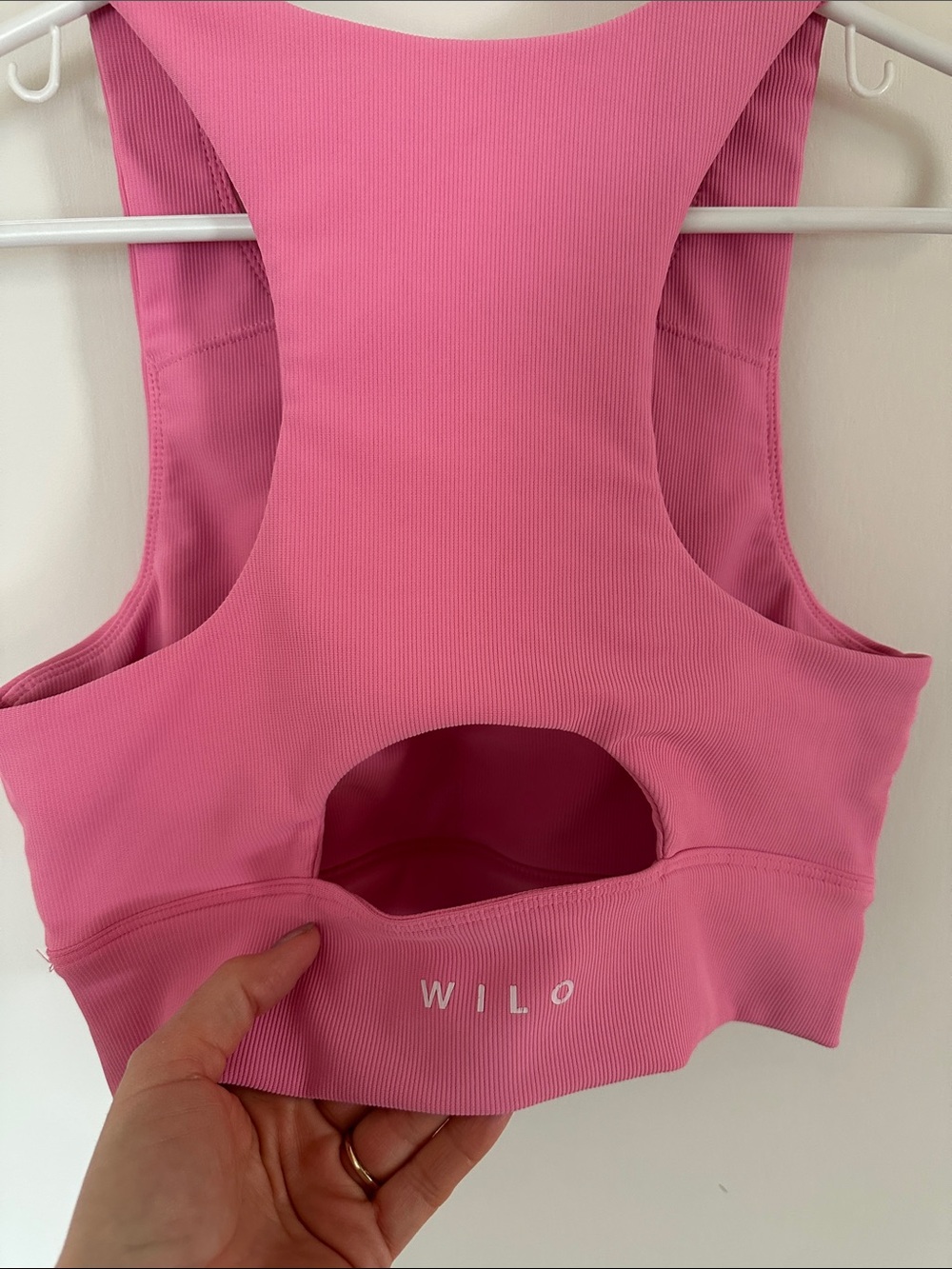 Wilo Pink Ribbed Sports Bra - Picture 3 of 5